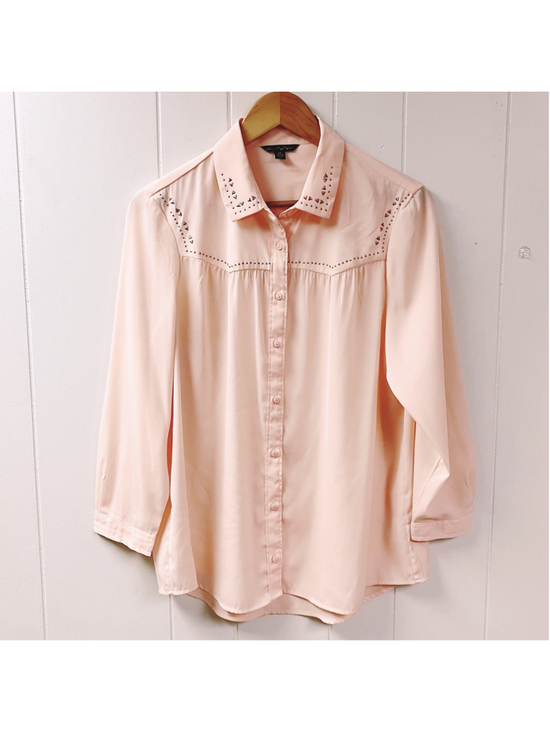 American Eagle Outfitters Tops - American Eagle Outfitters Western Studded Peach Blouse LARGE Autumn Transition